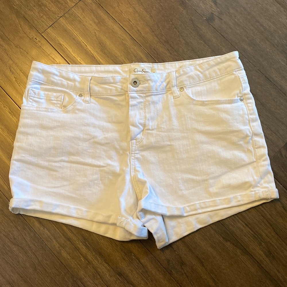 Jessica Simpson white denim shorts